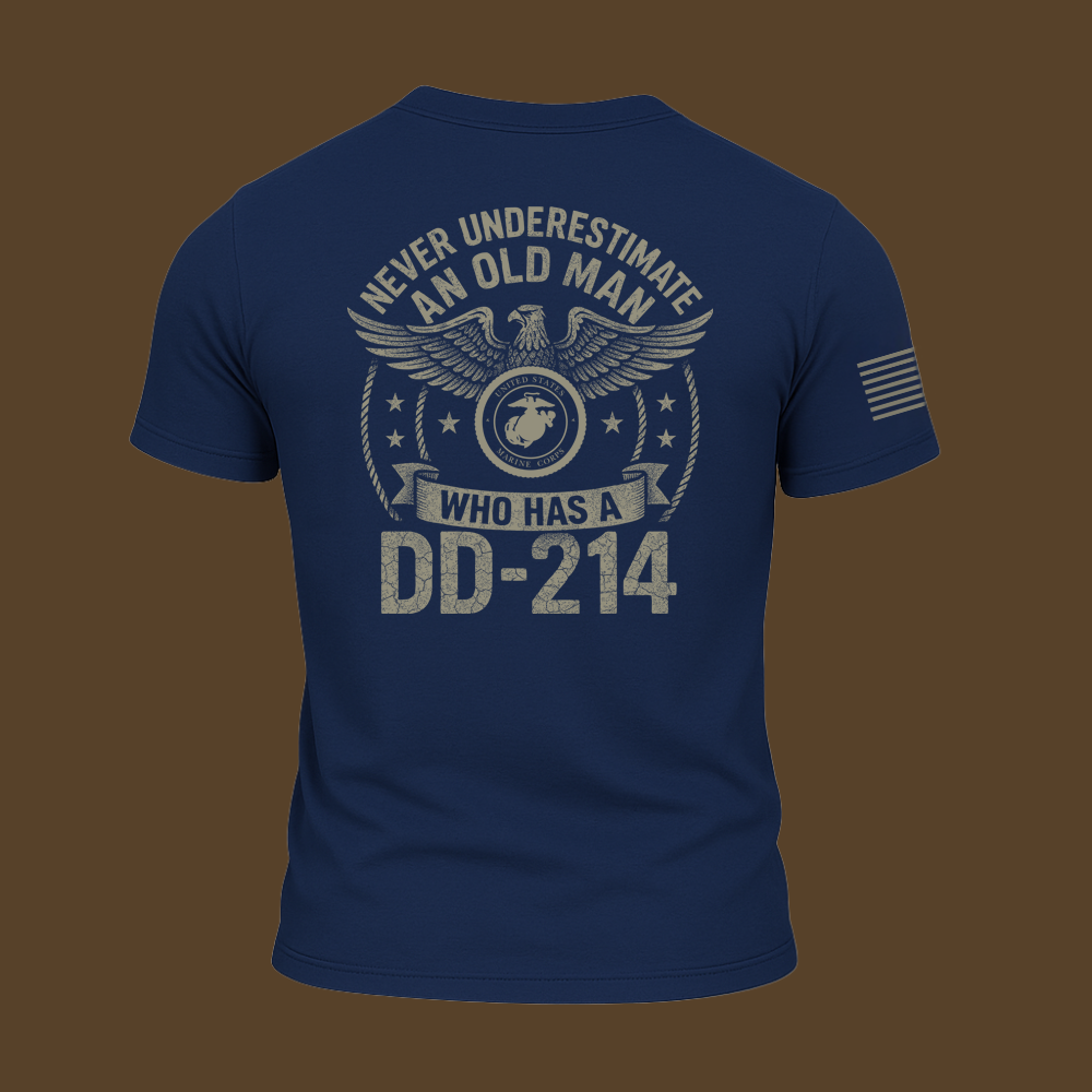 Never Underestimate An Old Man Us Marine Veteran T Shirt