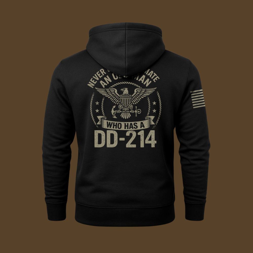 Never Underestimate An Old Man Us Navy Veteran Hoodie