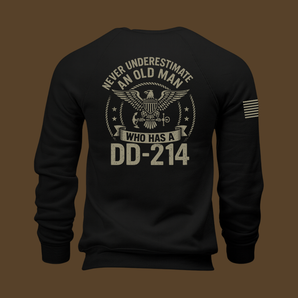 Never Underestimate An Old Man Us Navy Veteran Sweatshirt