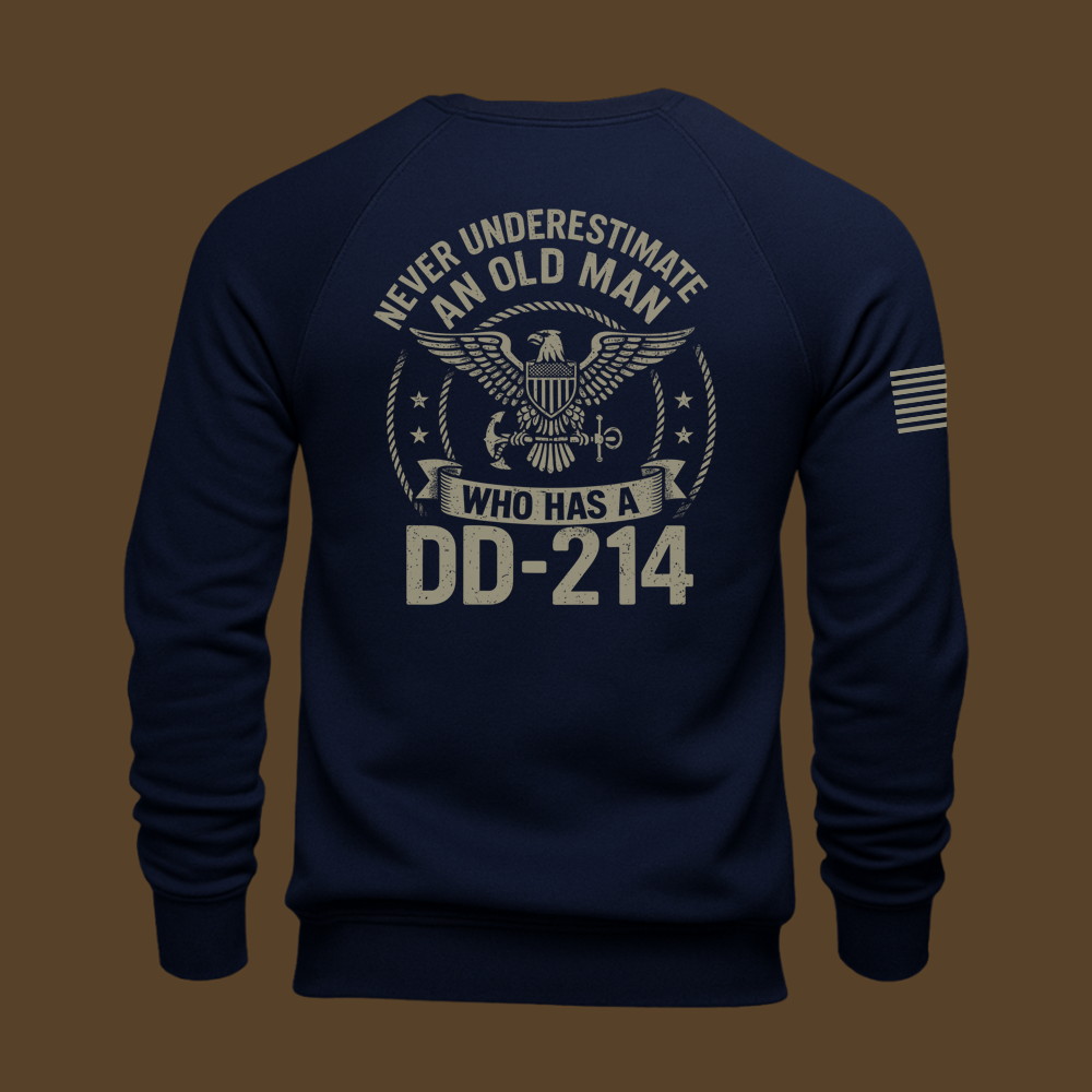 Never Underestimate An Old Man Us Navy Veteran Sweatshirt