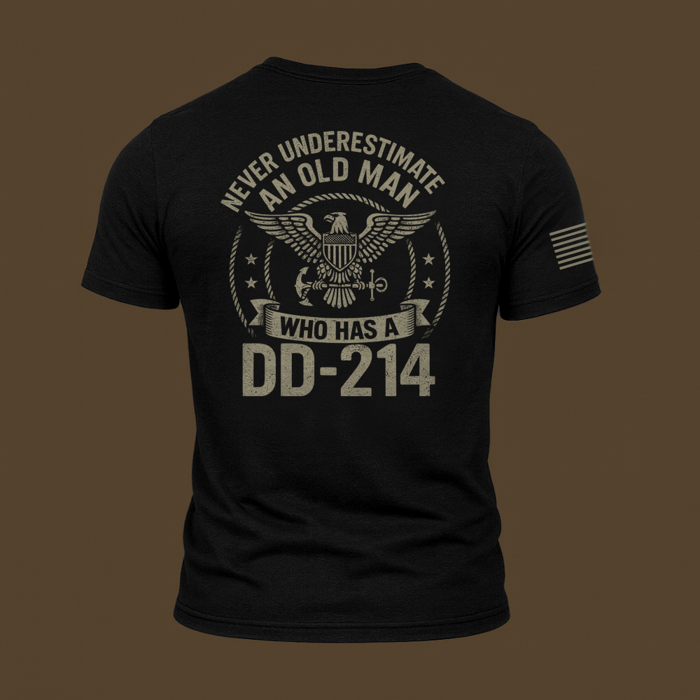Never Underestimate An Old Man Us Navy Veteran T Shirt
