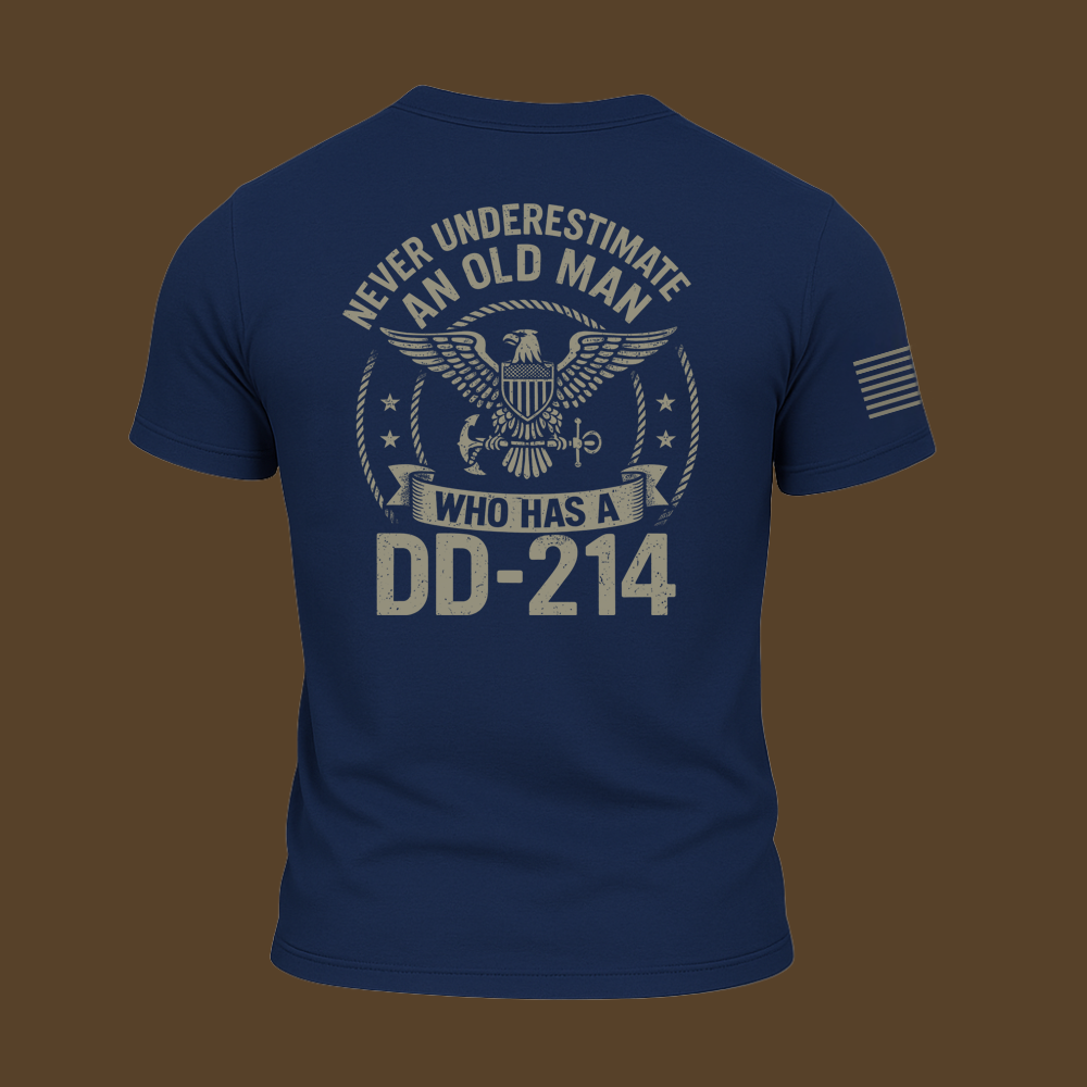 Never Underestimate An Old Man Us Navy Veteran T Shirt