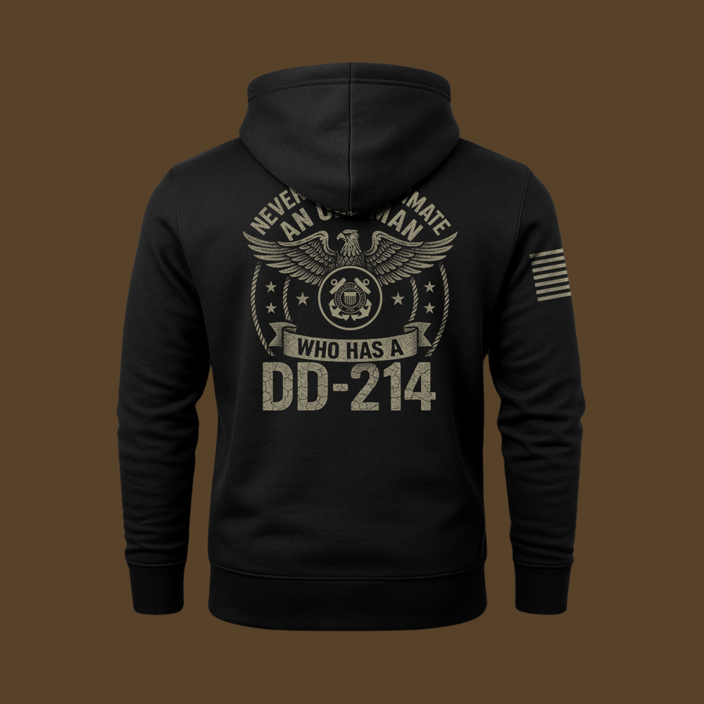 Never Underestimate An Old Man Us Coast Guard Veteran Hoodie