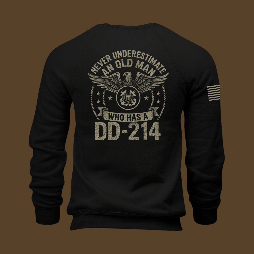Never Underestimate An Old Man Us Coast Guard Veteran Sweatshirt