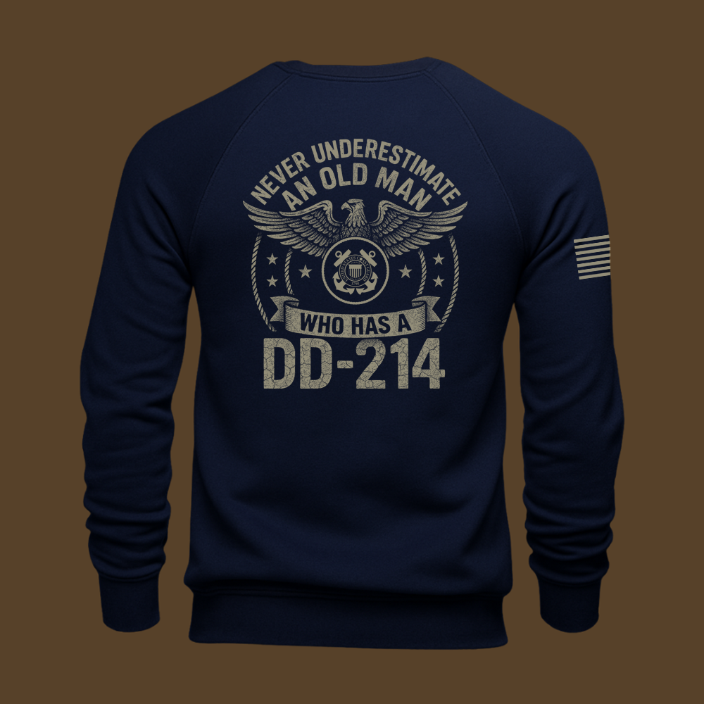 Never Underestimate An Old Man Us Coast Guard Veteran Sweatshirt