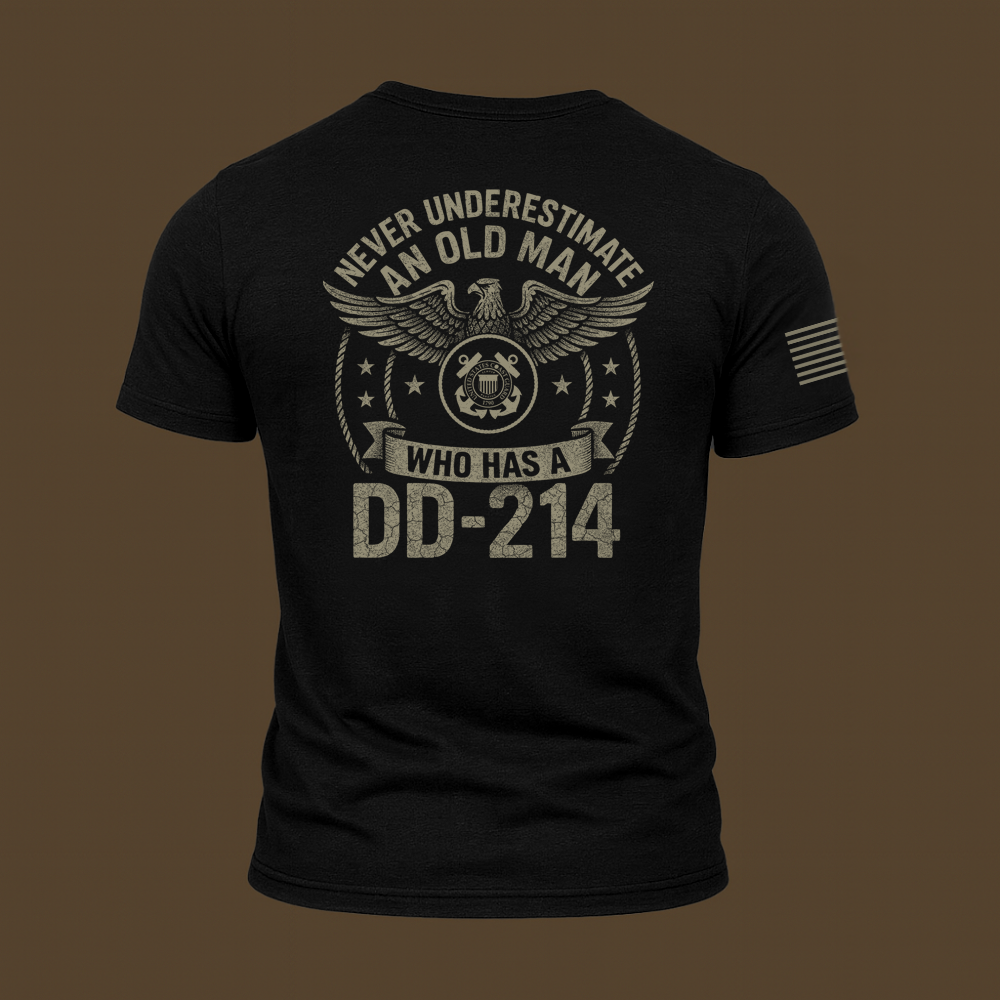 Never Underestimate An Old Man Us Coast Guard Veteran T Shirt