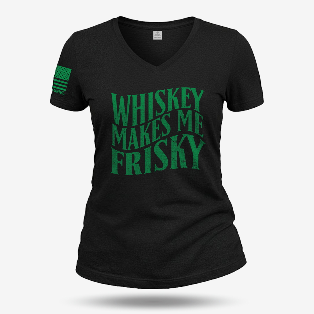 Whiskey Makes Me Frisky Women's V-Neck