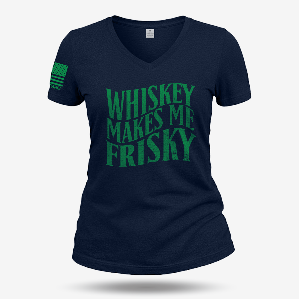 Whiskey Makes Me Frisky Women's V-Neck