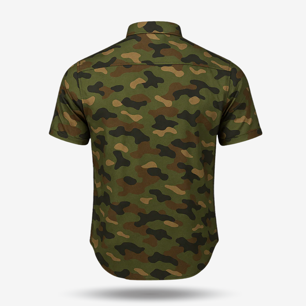 Woodland Camo Tactical Casual Button Down Shirt